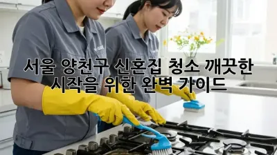 서울 양천구 신혼집 청소, 깨끗한 시작을 위한 완벽 가이드